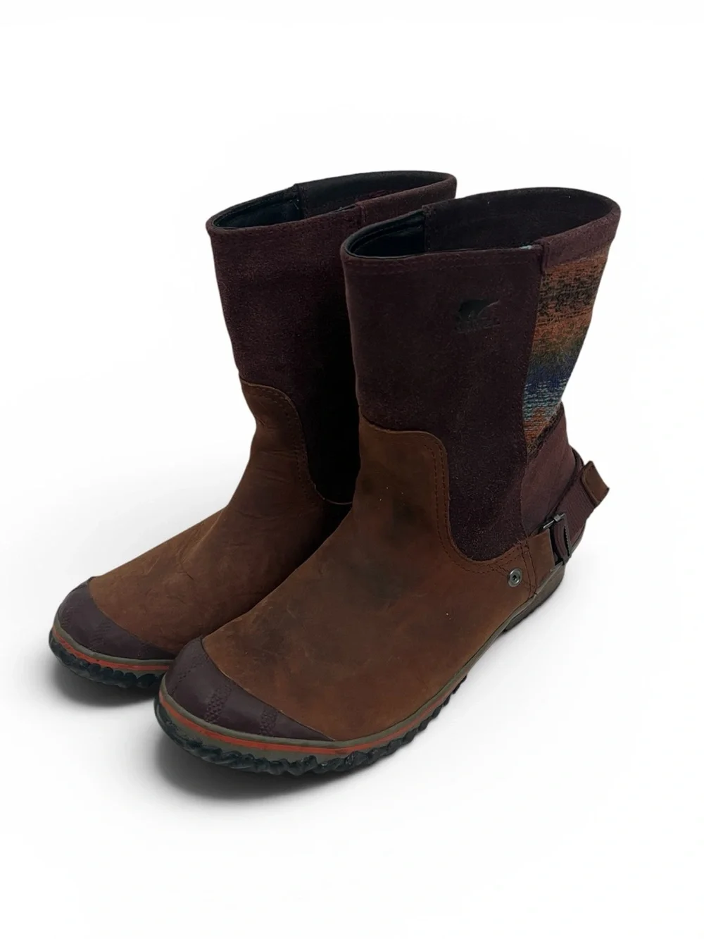 Sorel Slimshortie Madder Brown Bonfire Suede & Leather Boots